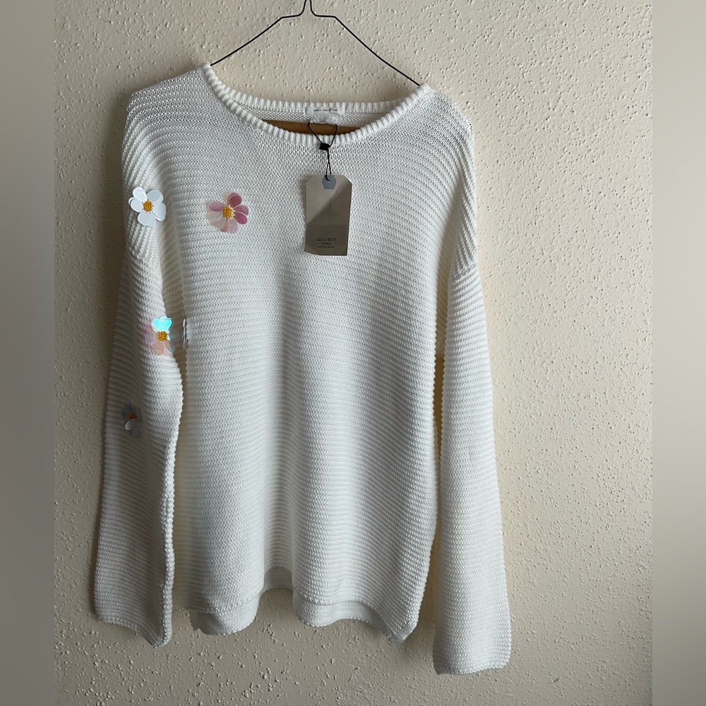 New Zara  Knitwear Fancy Collection Girls Sz 13/14 Cotton Sweater
